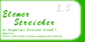 elemer streicher business card